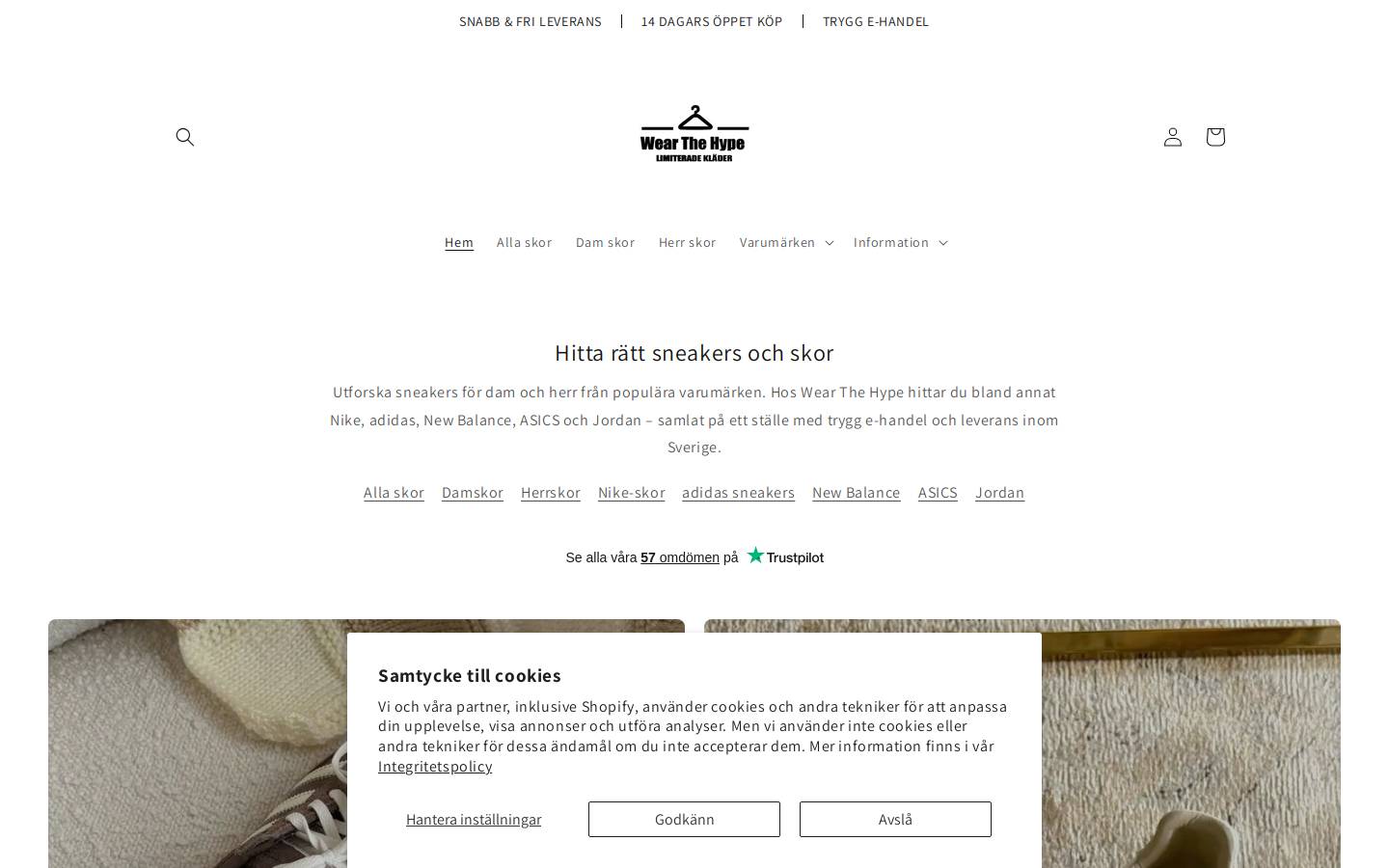 Wear The Hype AB homepage screenshot