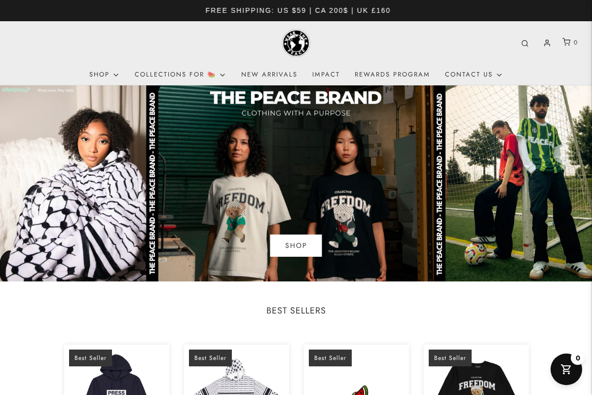 wearthepeace.com homepage screenshot