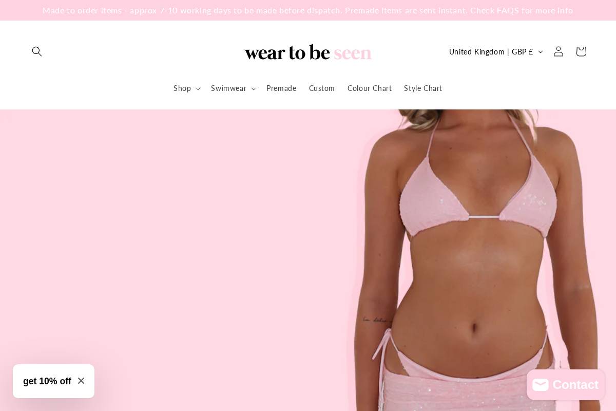 Wear To Be Seen homepage screenshot