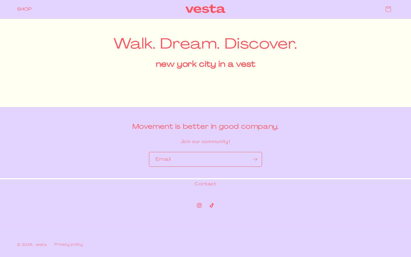 wearvesta.com homepage screenshot