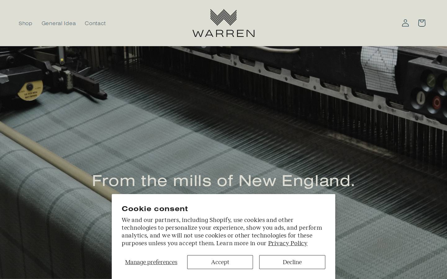 wearwarren.com homepage screenshot