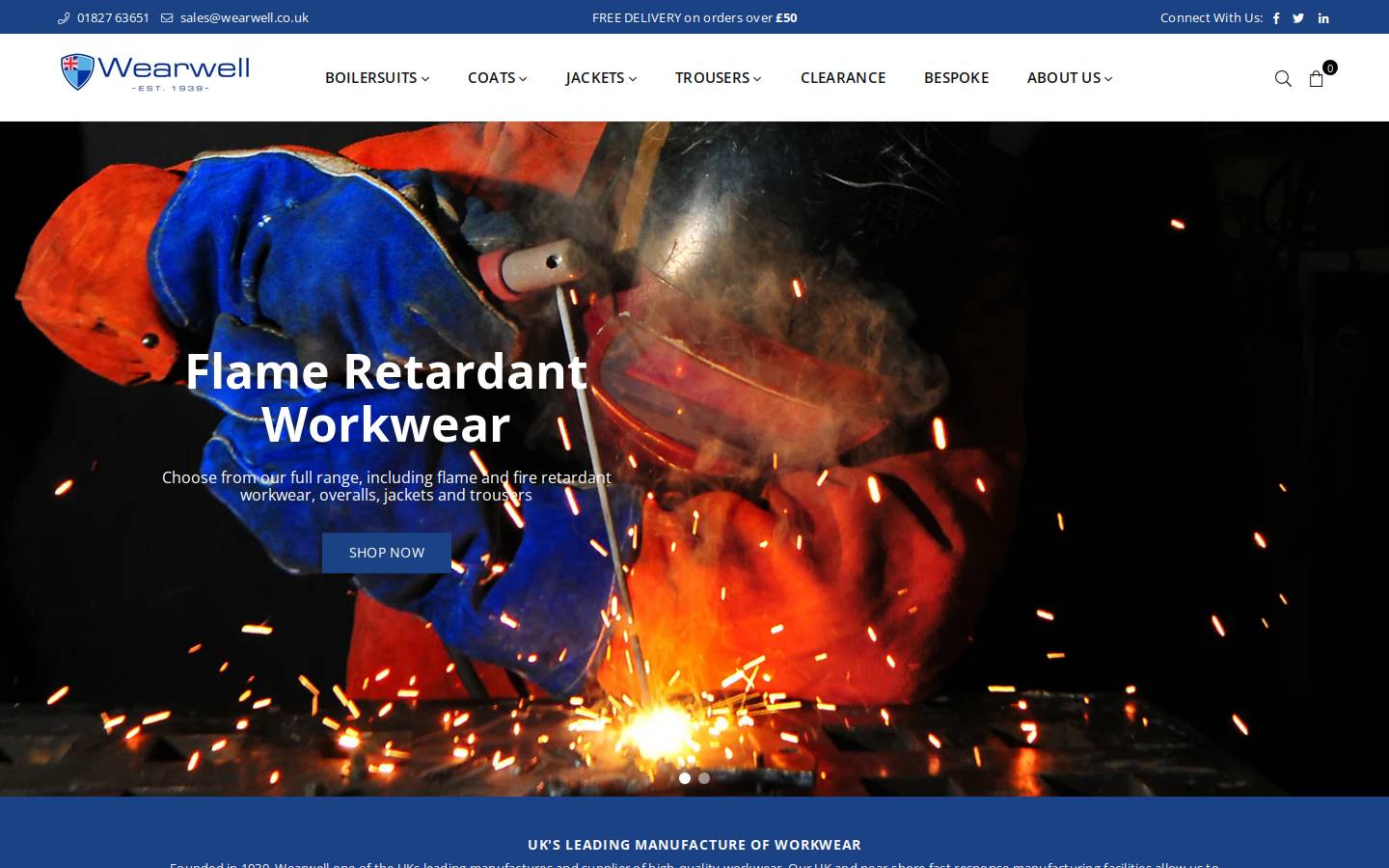 Wearwell (UK) Ltd homepage screenshot