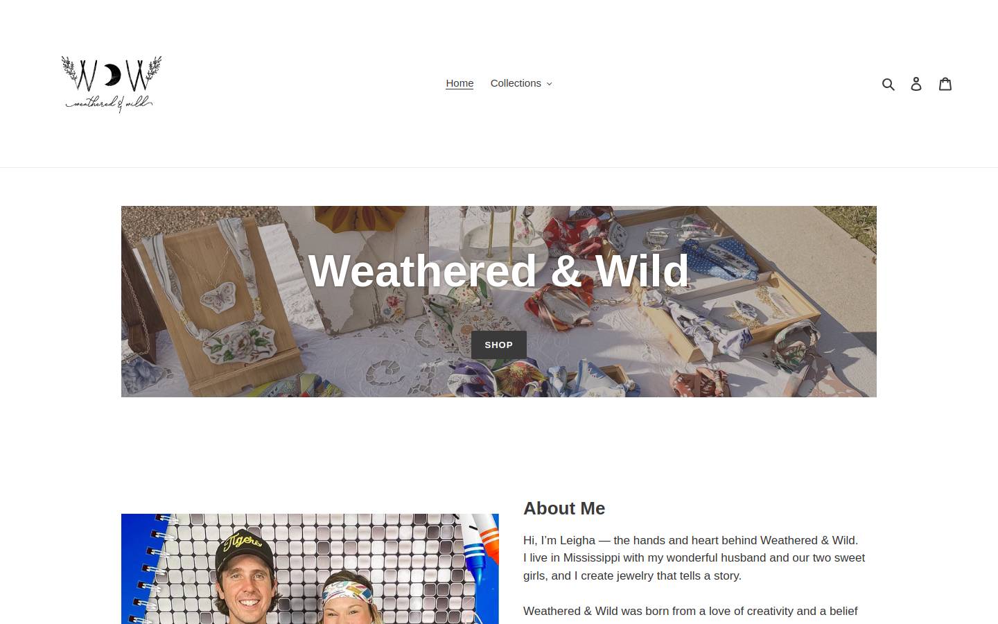 weatheredandwildco.com homepage screenshot