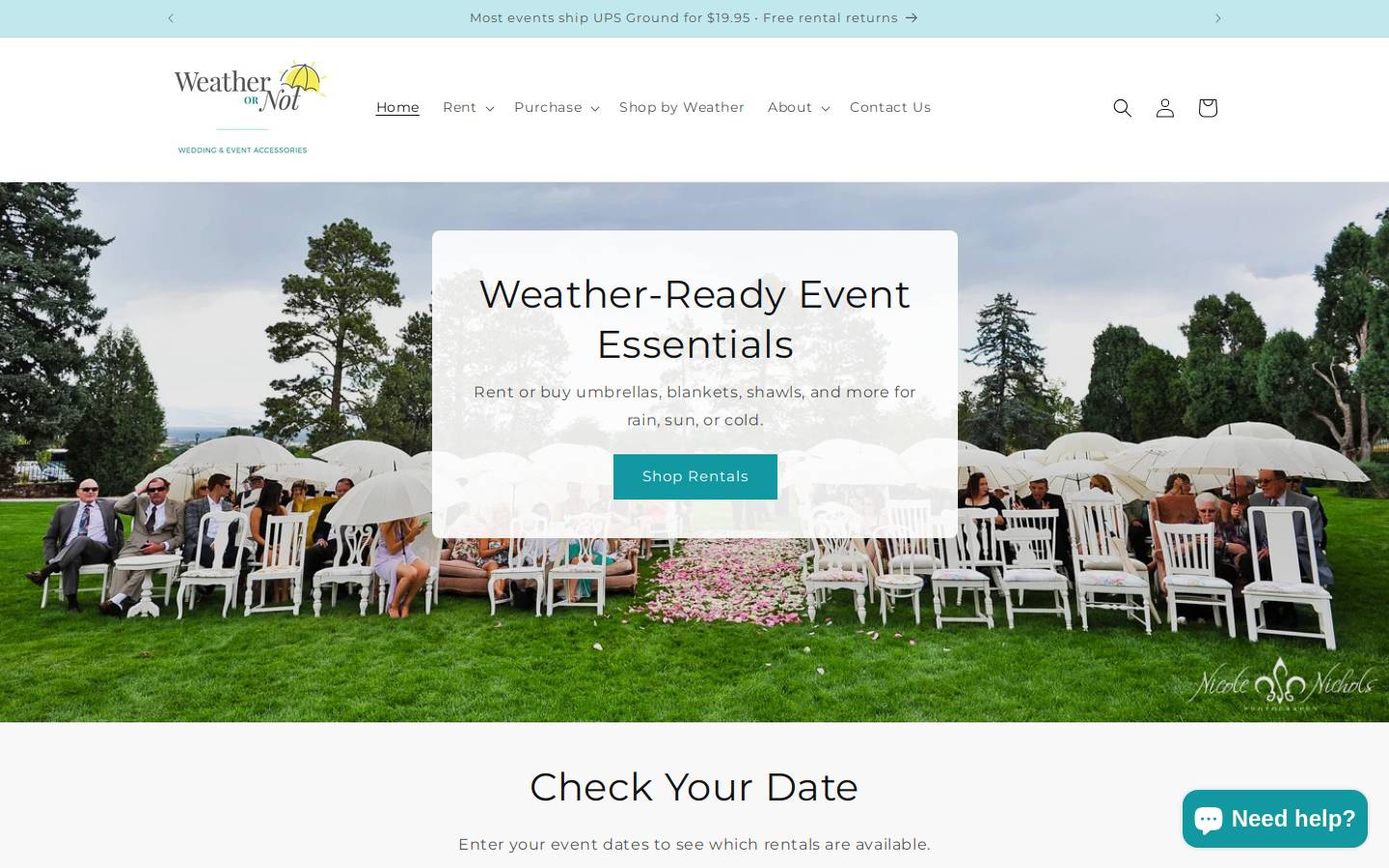 weatherornotaccessories.com homepage screenshot