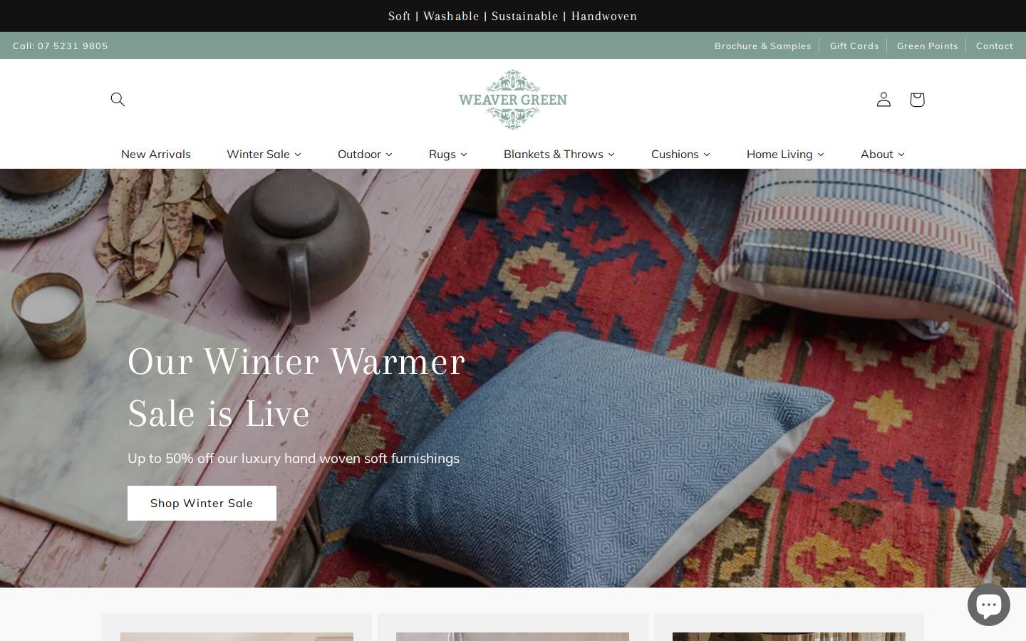 weavergreen.com homepage screenshot