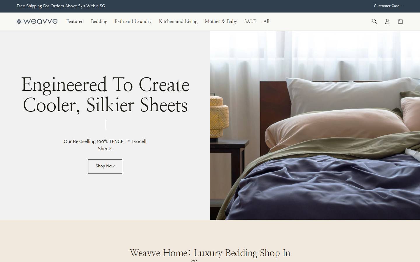 weavvehome.com homepage screenshot