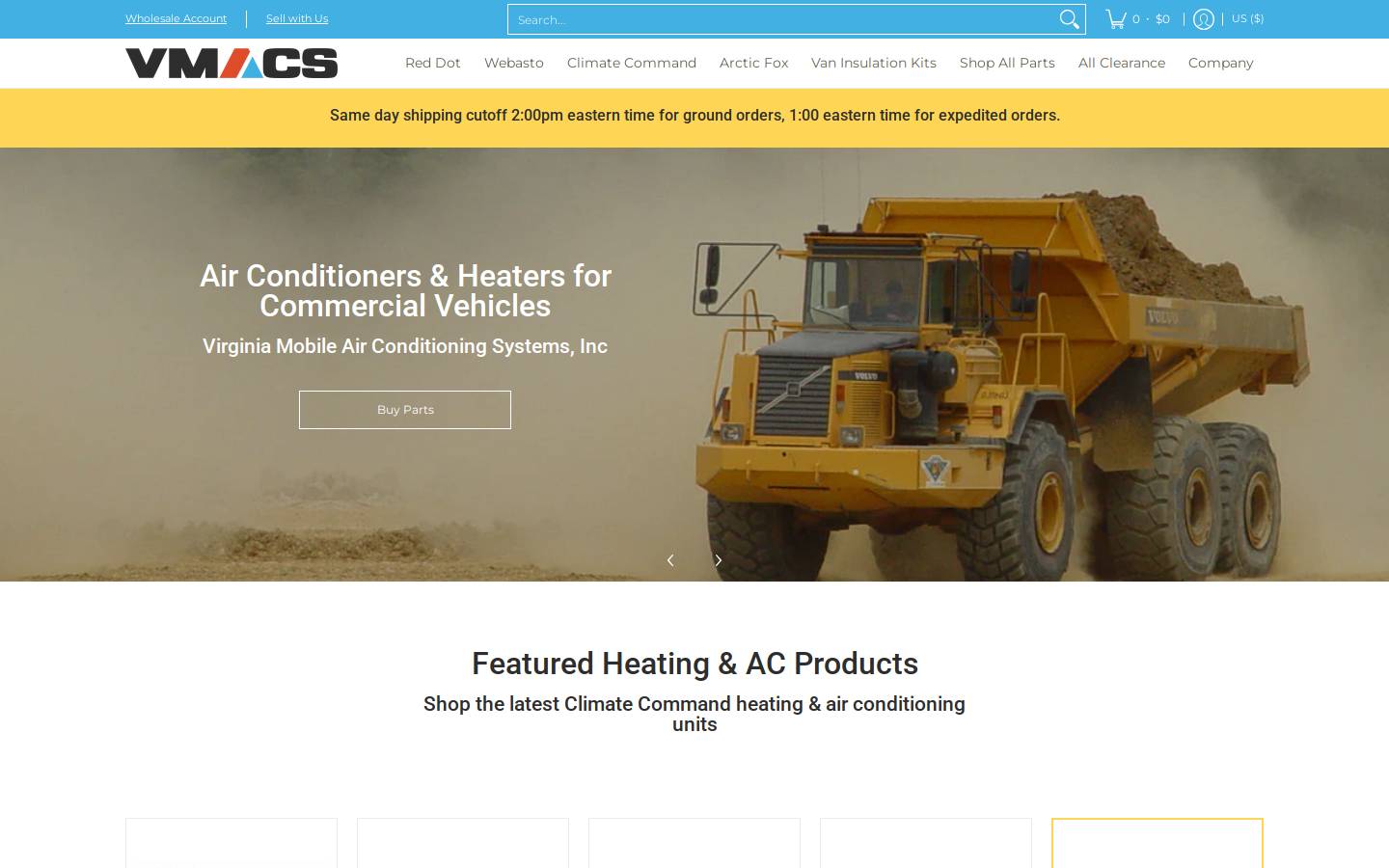 webastoheater.com homepage screenshot