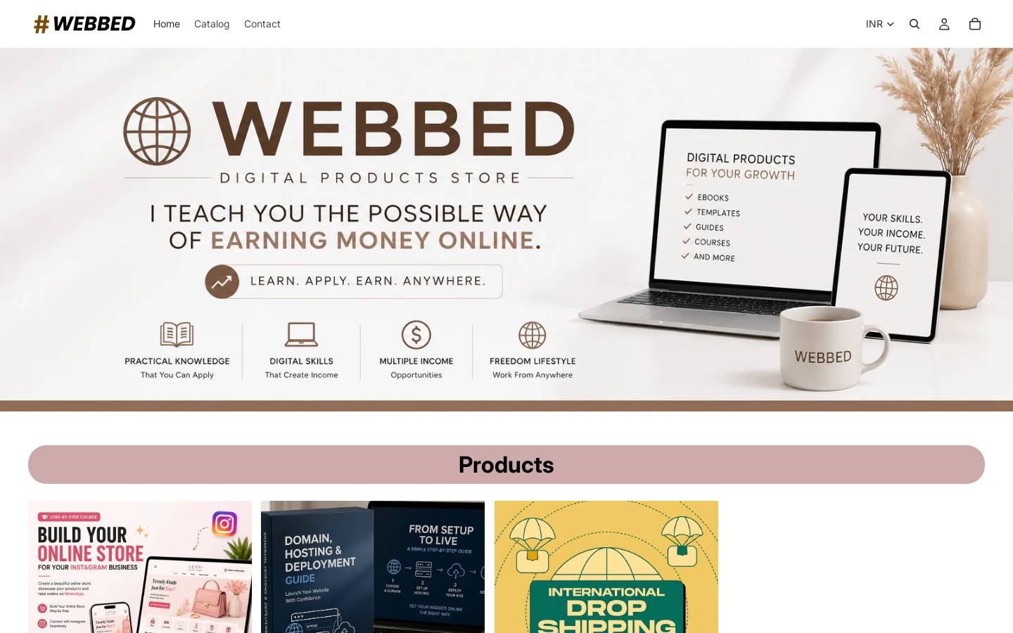 webbed.info homepage screenshot