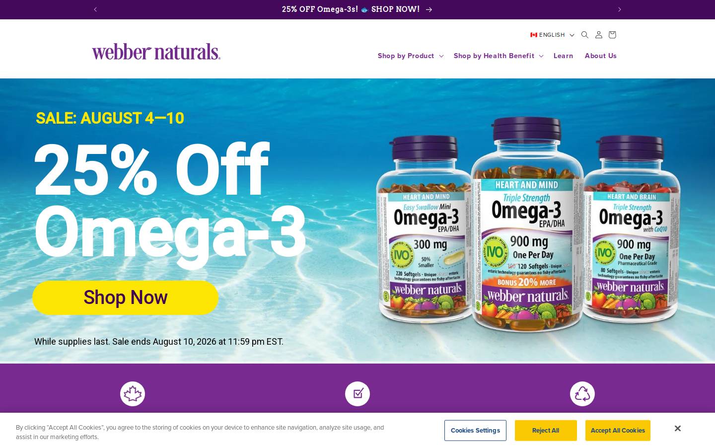 webbernaturals.com homepage screenshot