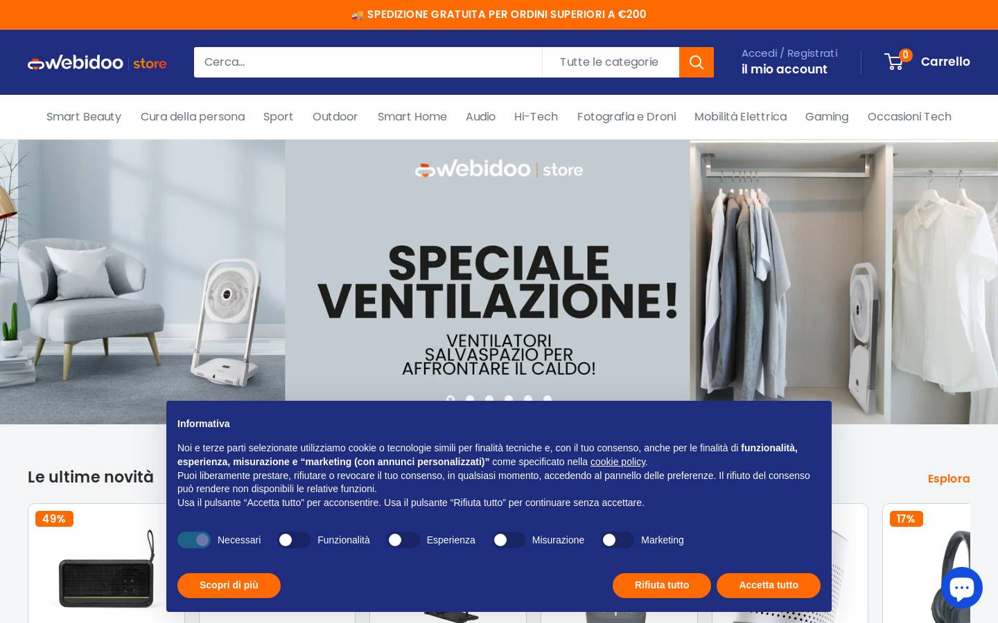 Webidoostore homepage screenshot