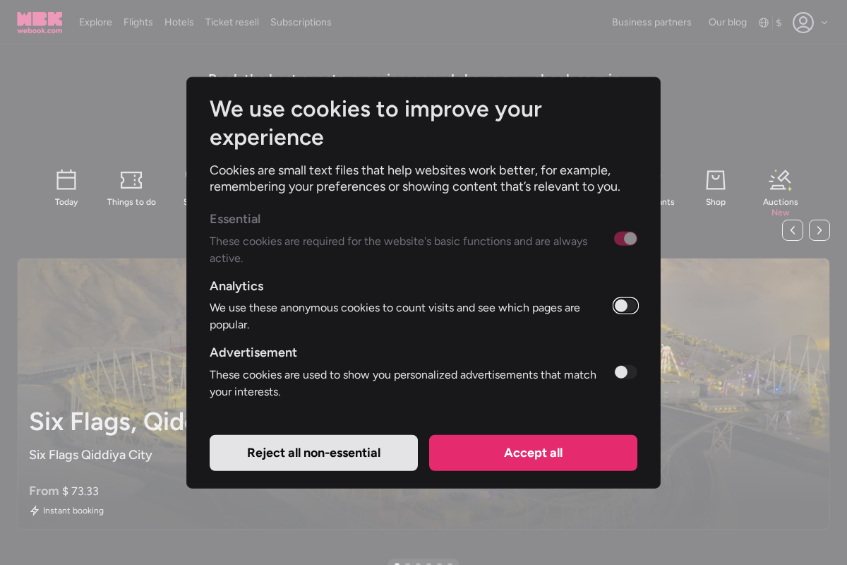 Webook homepage screenshot