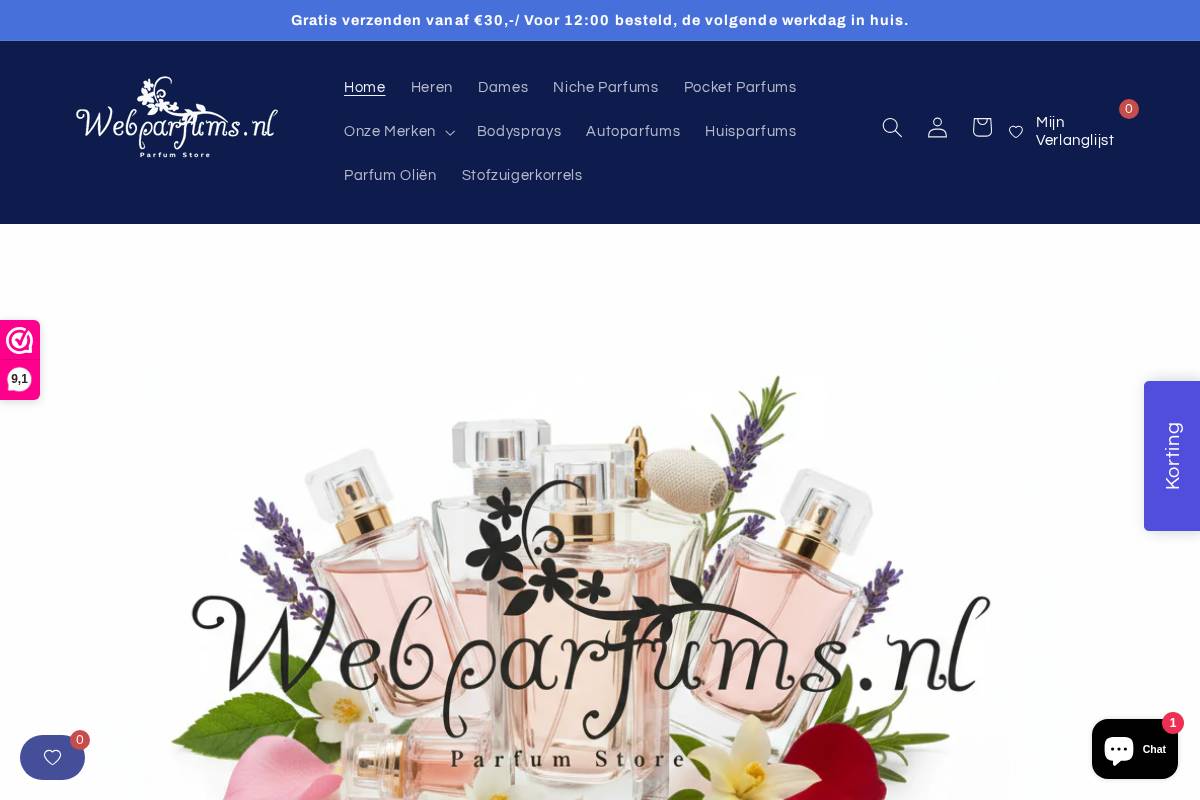 Webparfums homepage screenshot