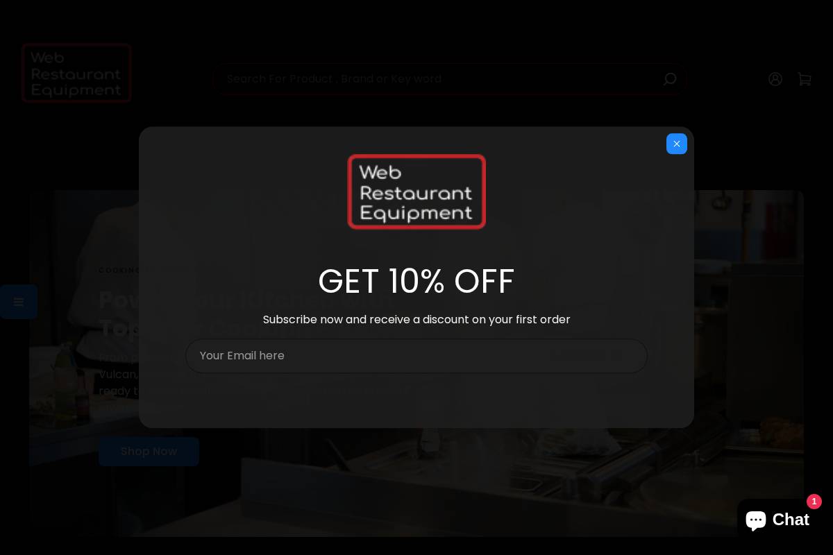 webrestaurantequipments.com homepage screenshot