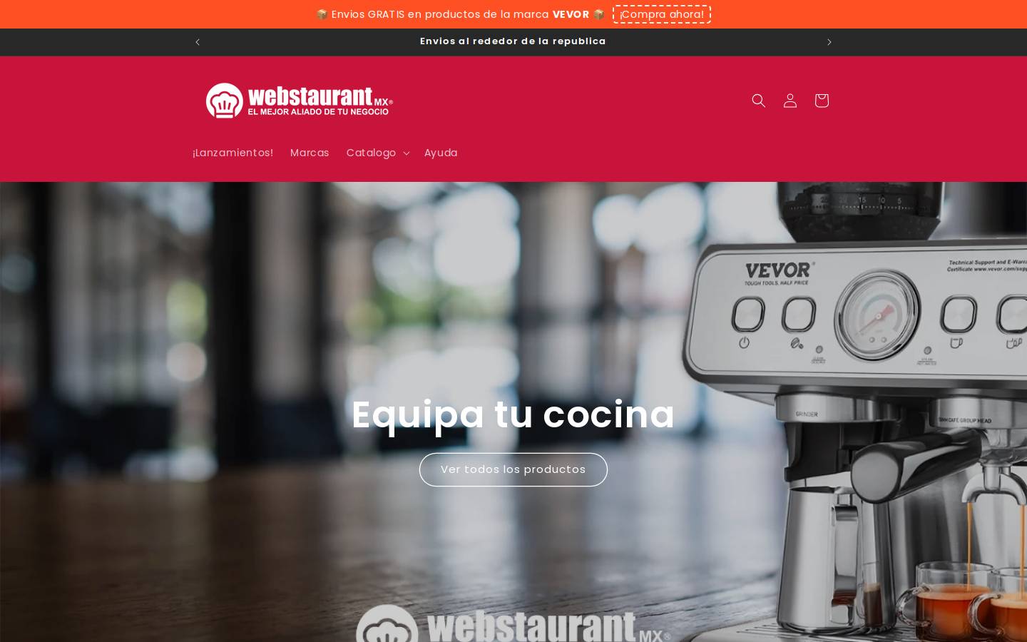 WebstaurantStore homepage screenshot