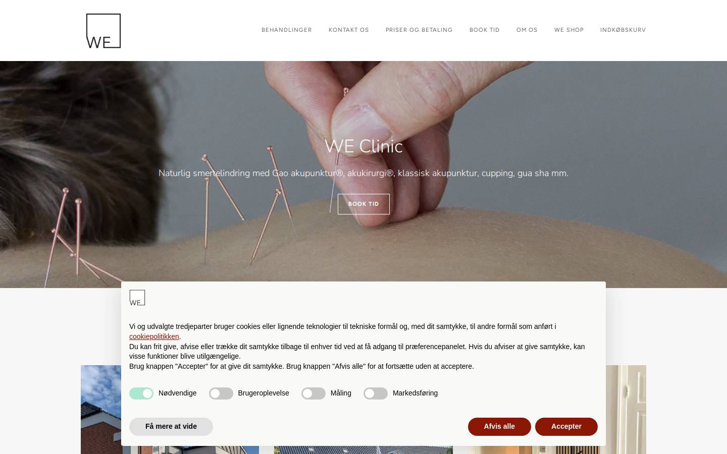 WE Clinic Aps homepage screenshot
