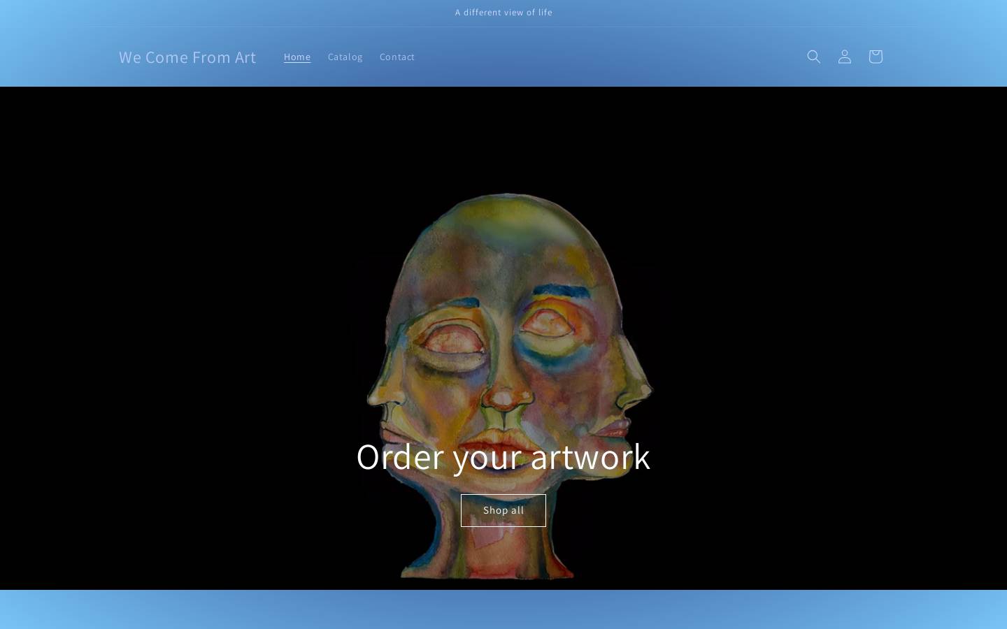 WE COME FROM ART homepage screenshot