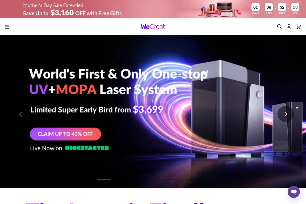 WeCreat homepage screenshot