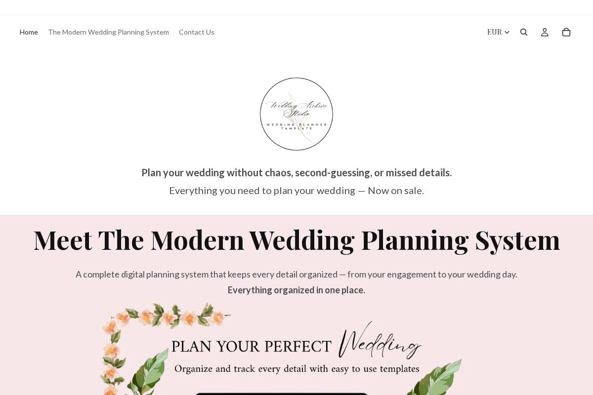 weddingarchivestudio.com homepage screenshot