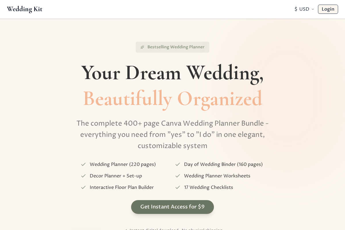 weddingkit.pro homepage screenshot