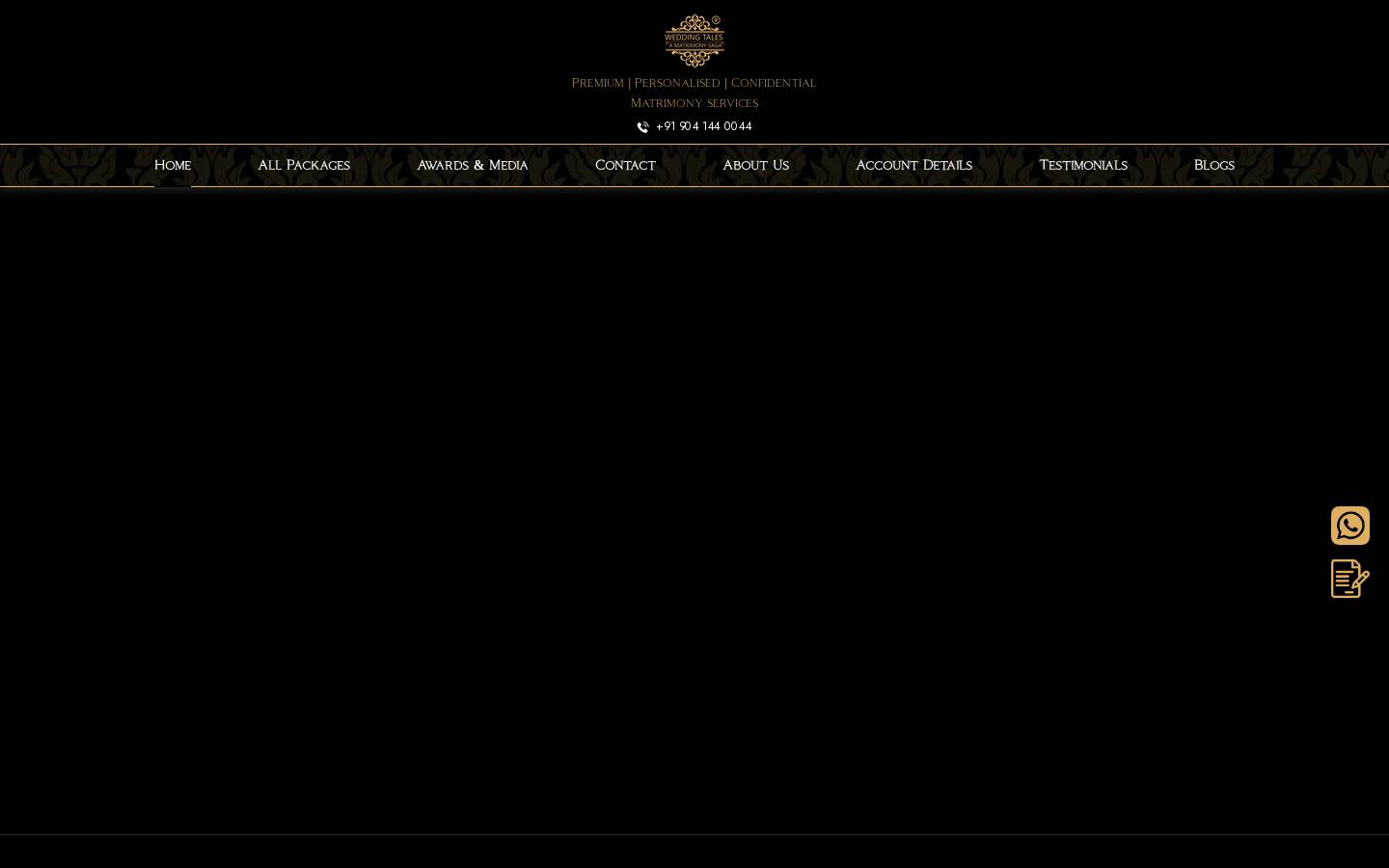 Weddingtalesmatrimony homepage screenshot