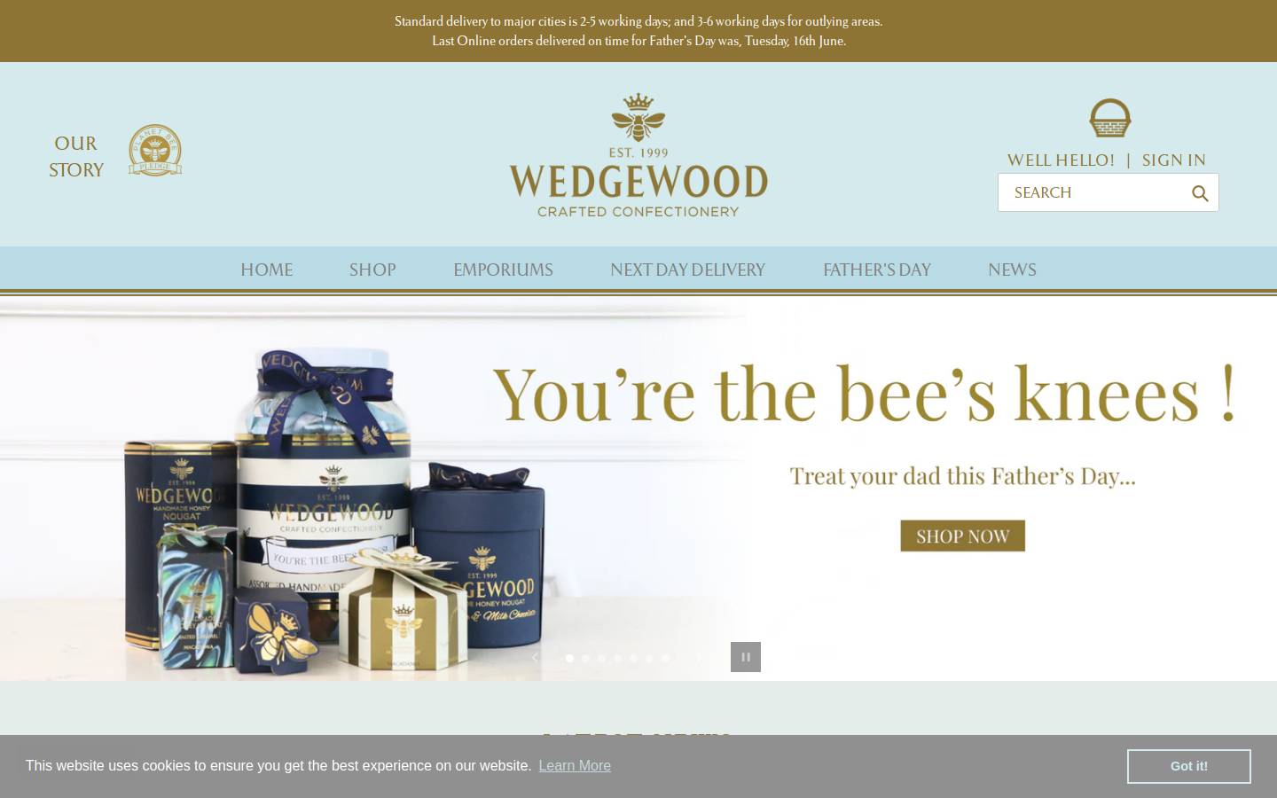 wedgewoodnougat.co.za homepage screenshot