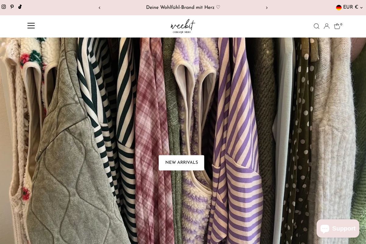 weebitshop homepage screenshot