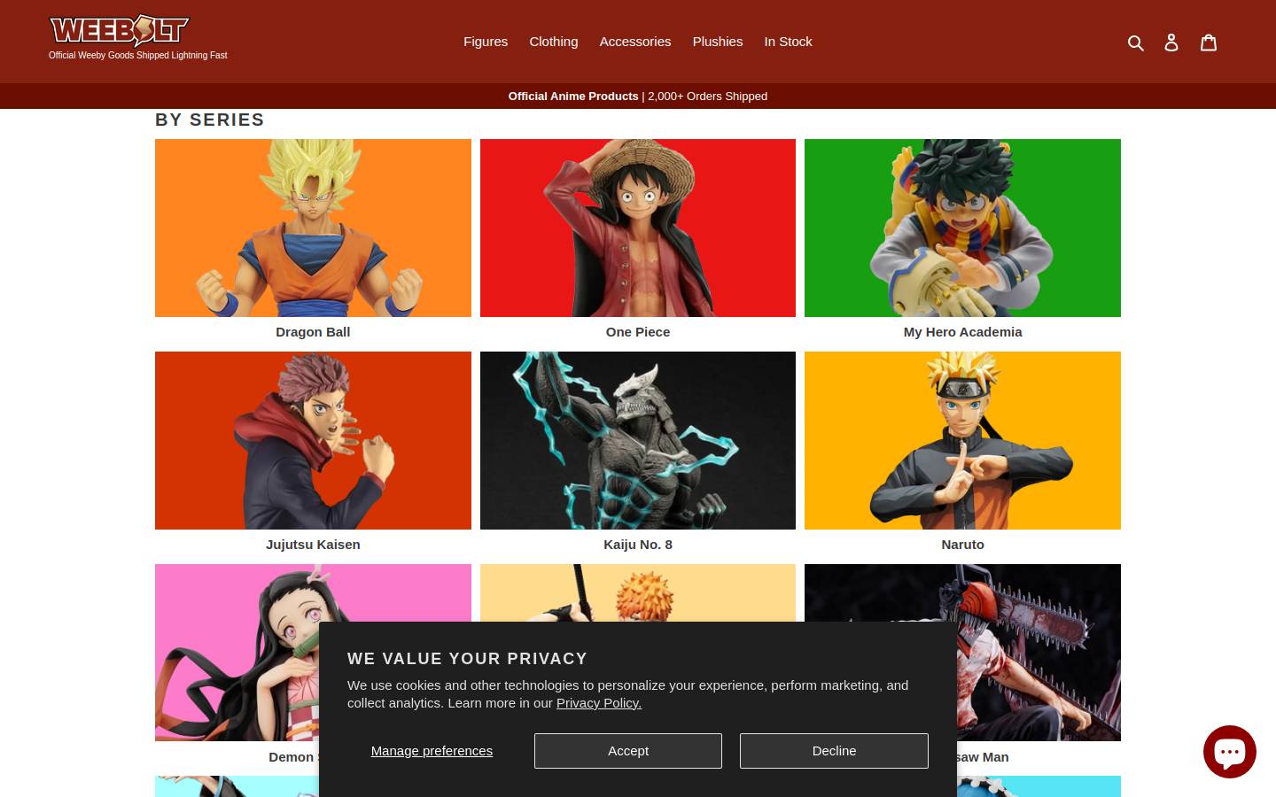Weebolt homepage screenshot