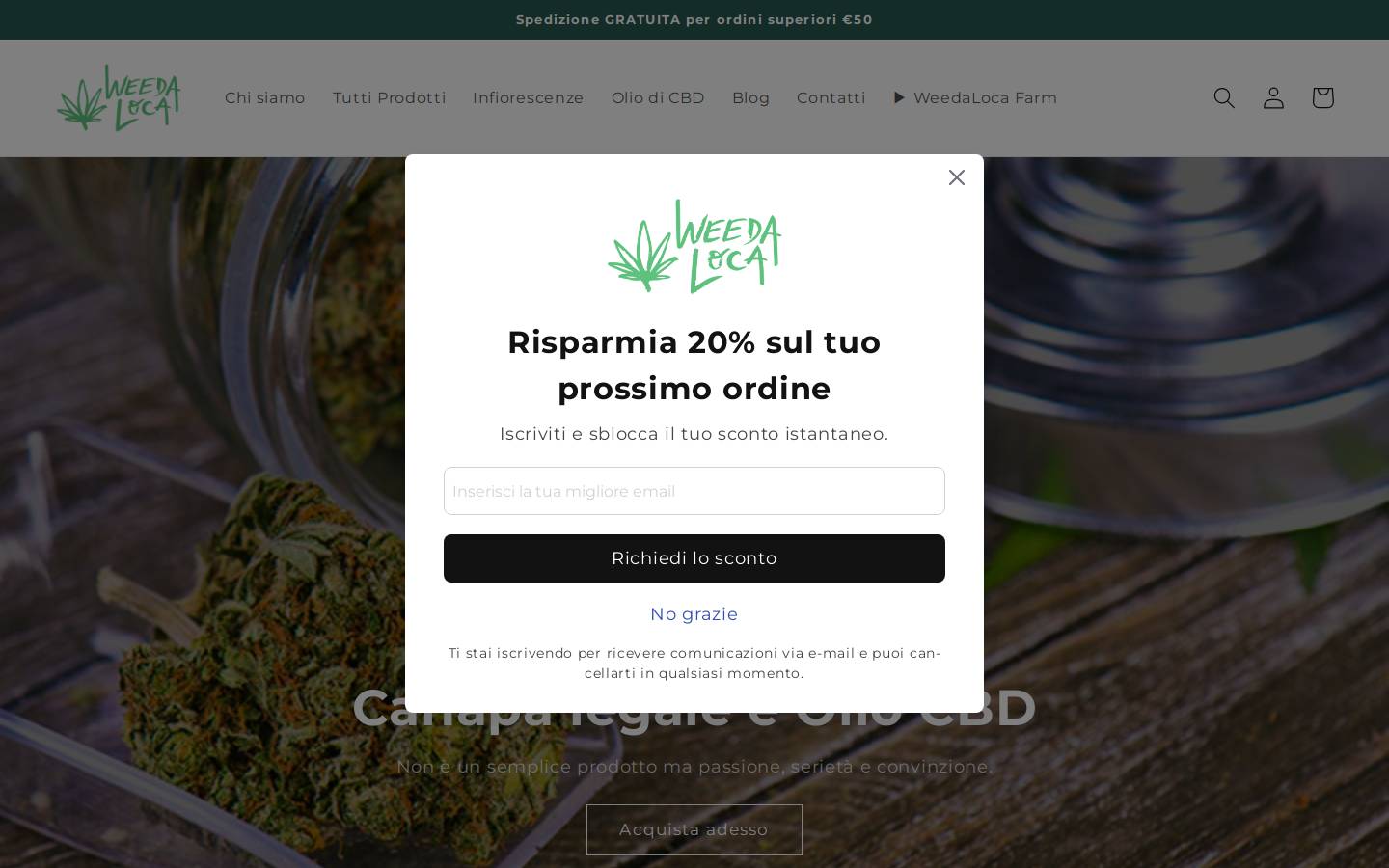 weedaloca.it homepage screenshot