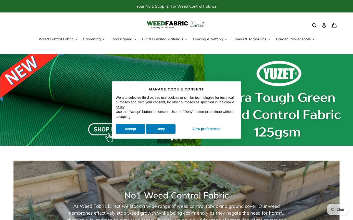 Weedfabricdirect homepage screenshot