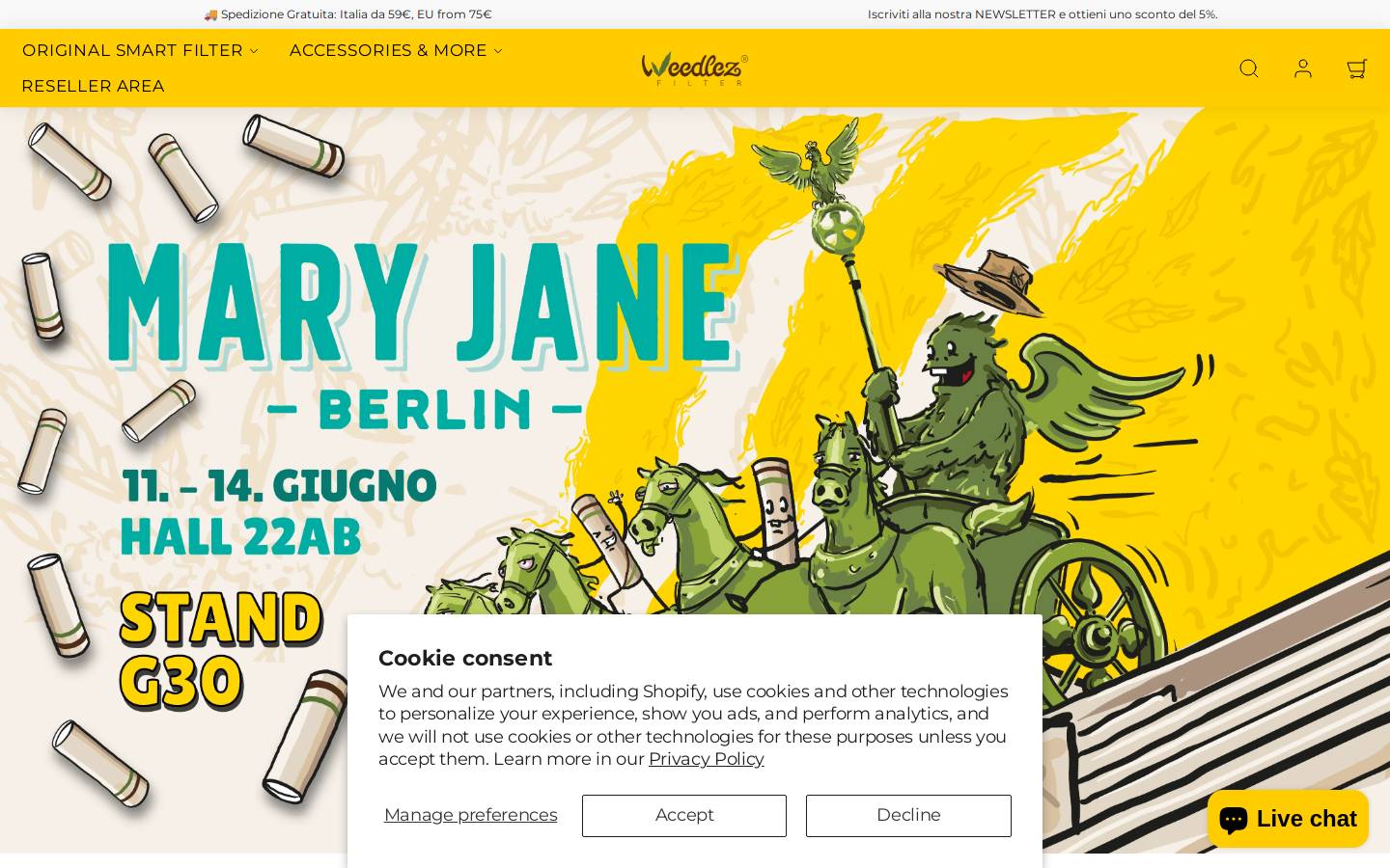 weedlez-filter.com homepage screenshot