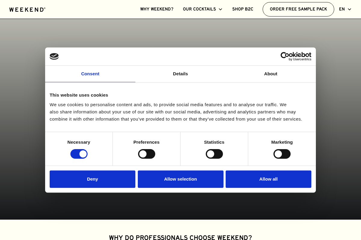 weekend-drinks.com homepage screenshot