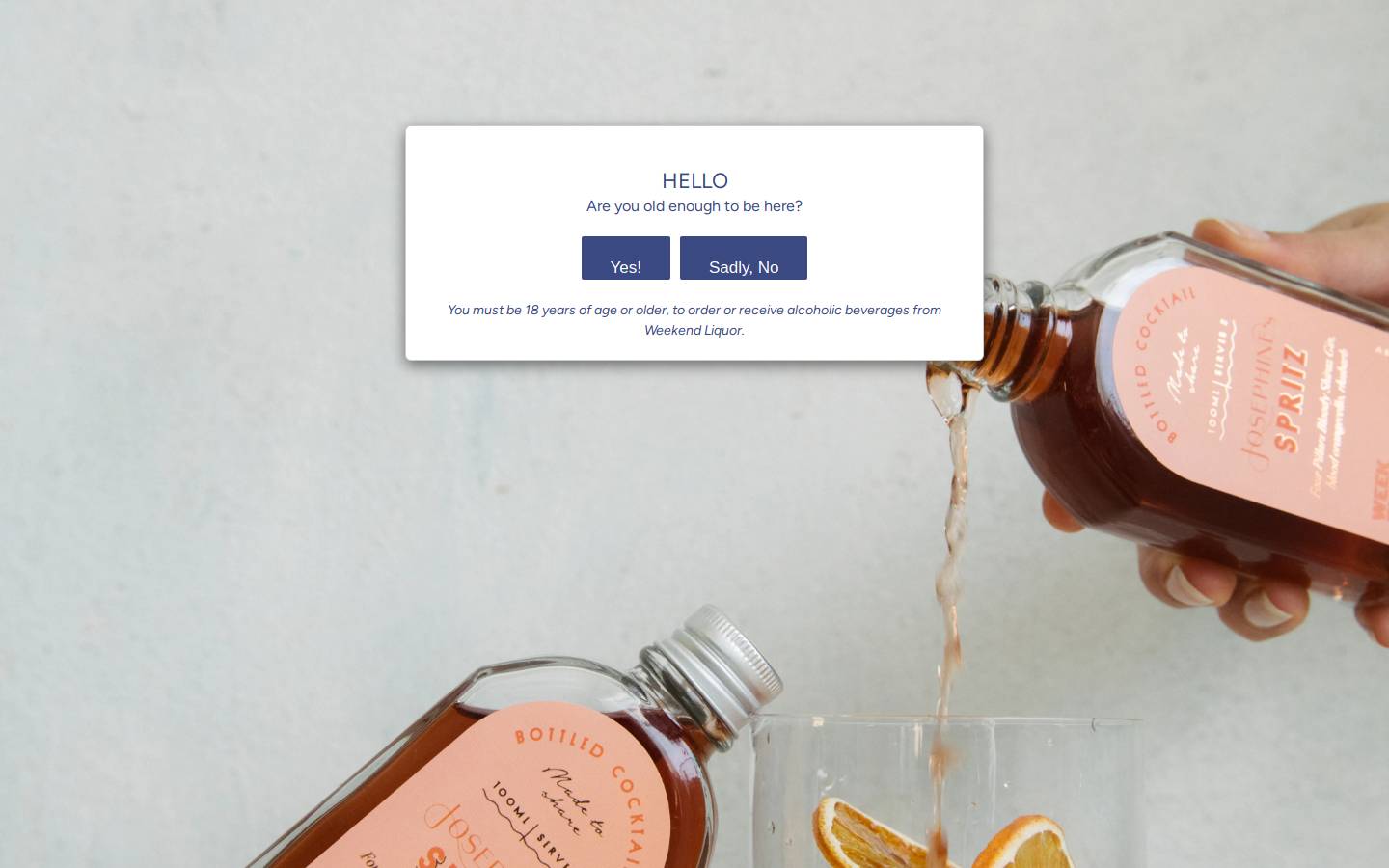 weekendliquor.com homepage screenshot