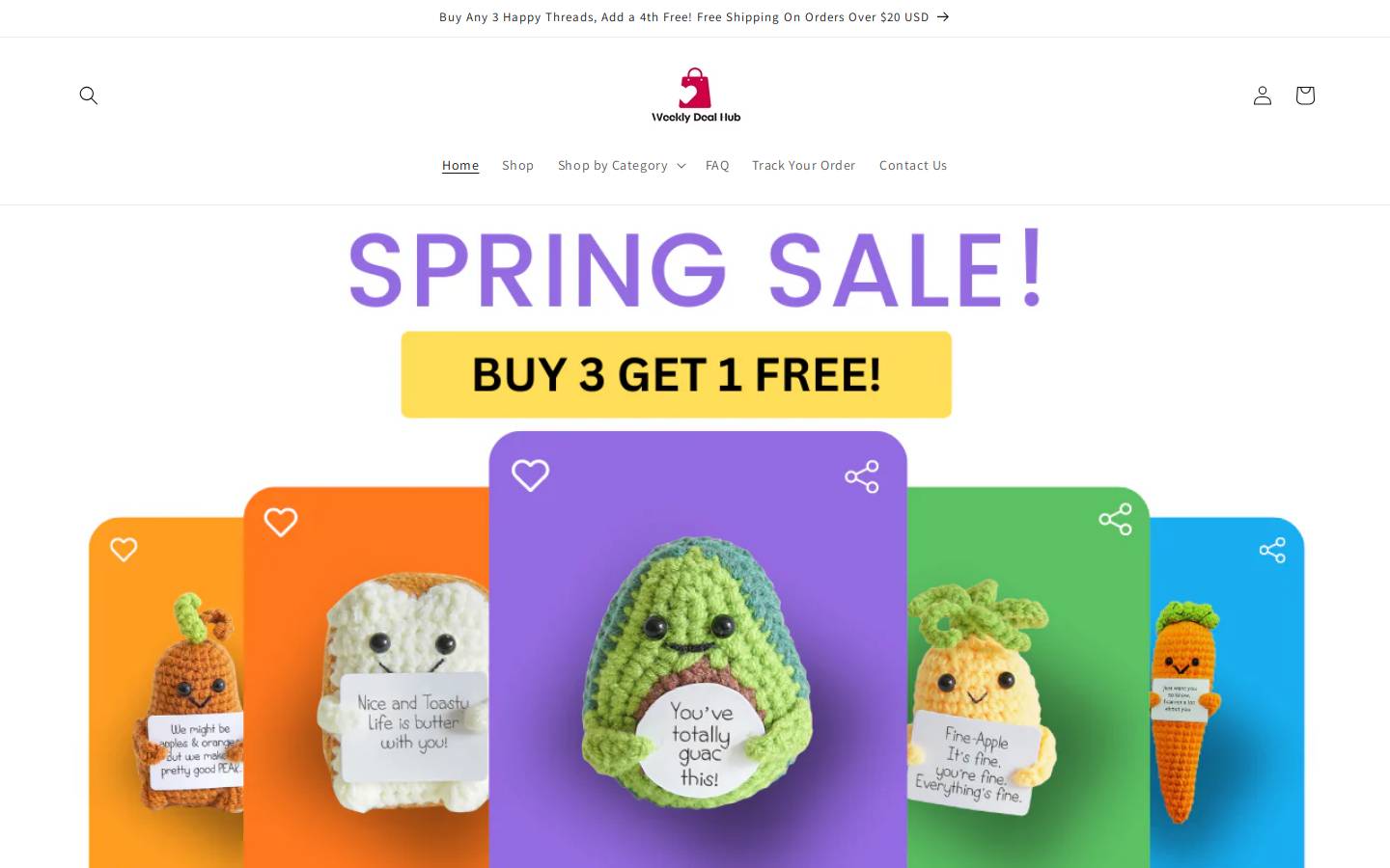 Weekly Deal Hub homepage screenshot
