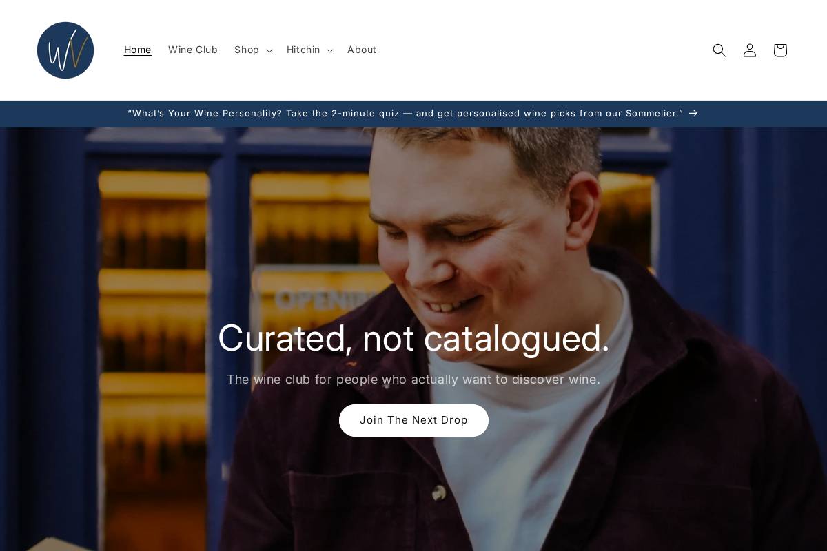 The Wee Vinoteca homepage screenshot
