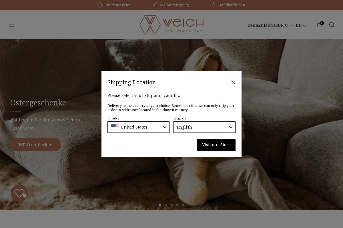 Weich Alpaca homepage screenshot
