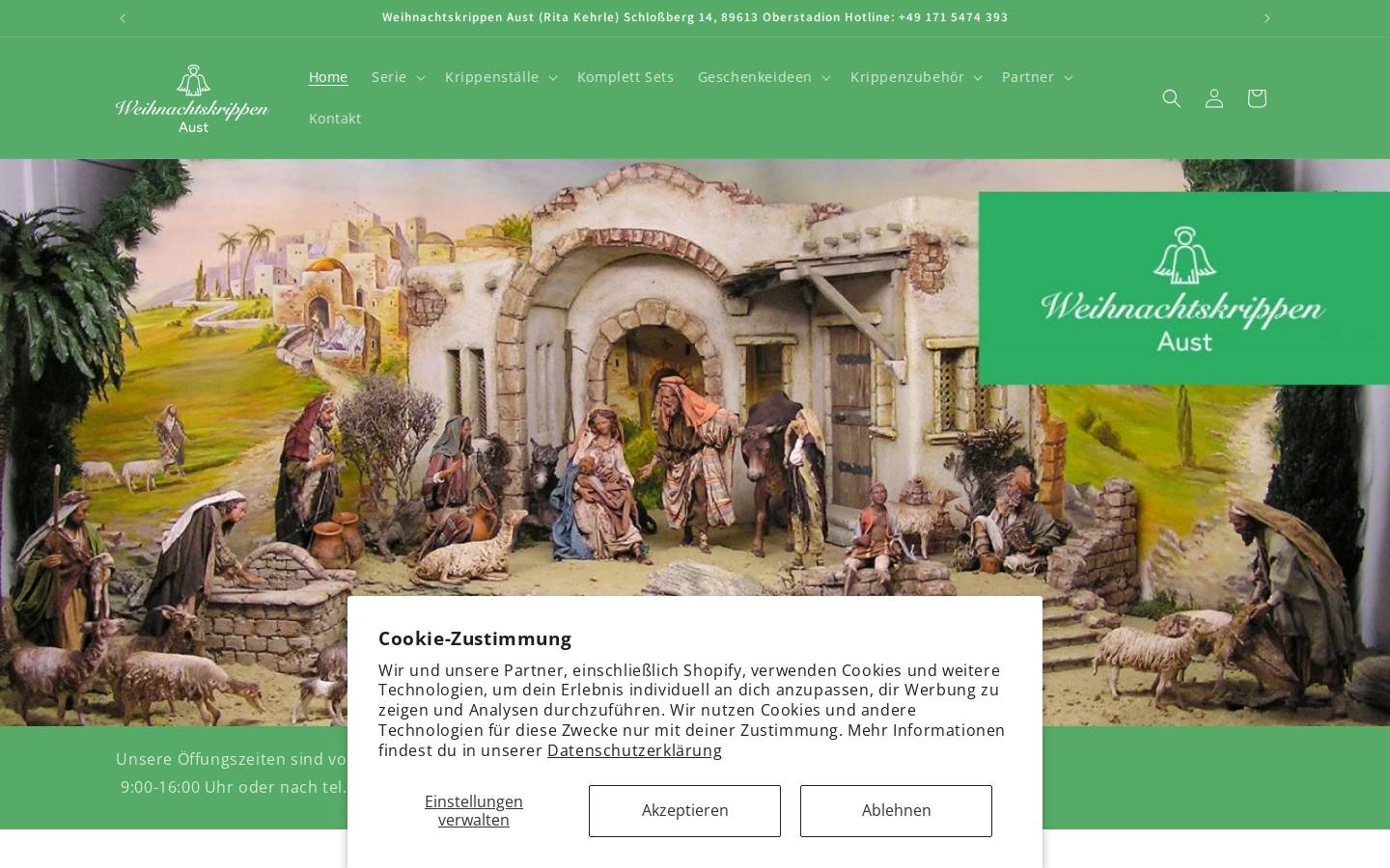 weihnachtskrippen-aust.de homepage screenshot