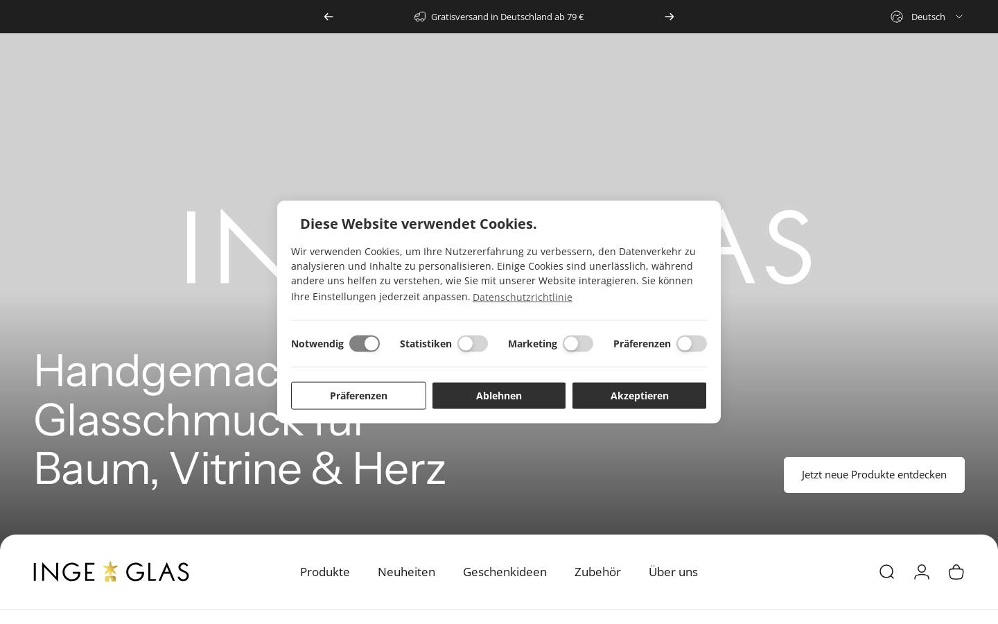 weihnachtskugeln.com homepage screenshot