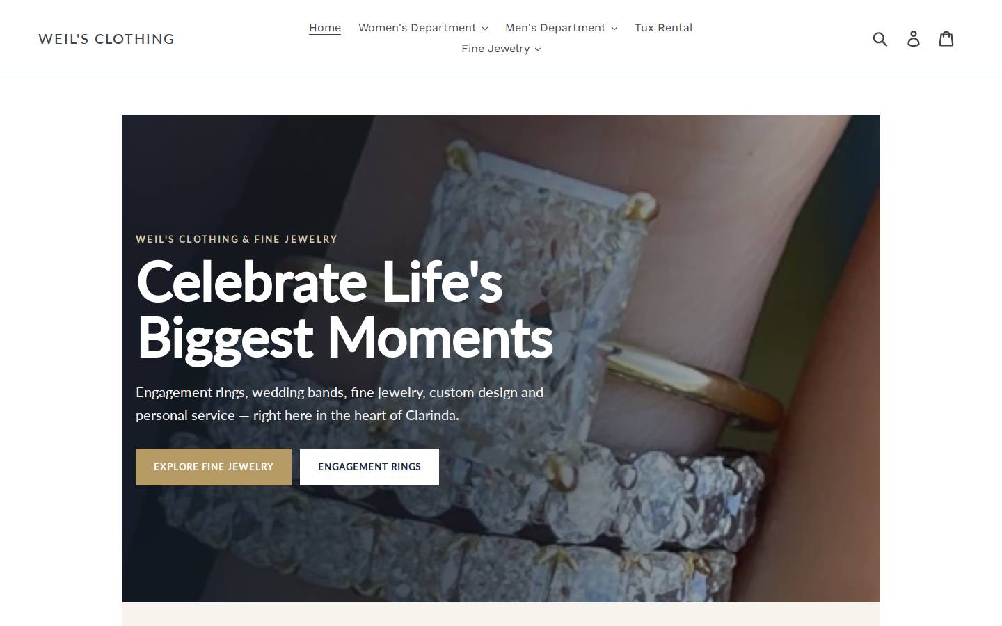 weilsclothing.com homepage screenshot