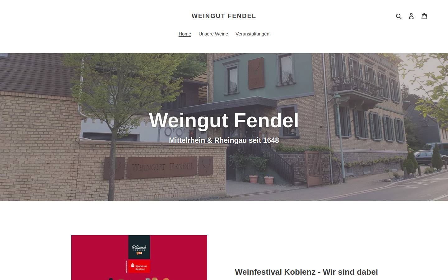 weingut-fendel.de homepage screenshot