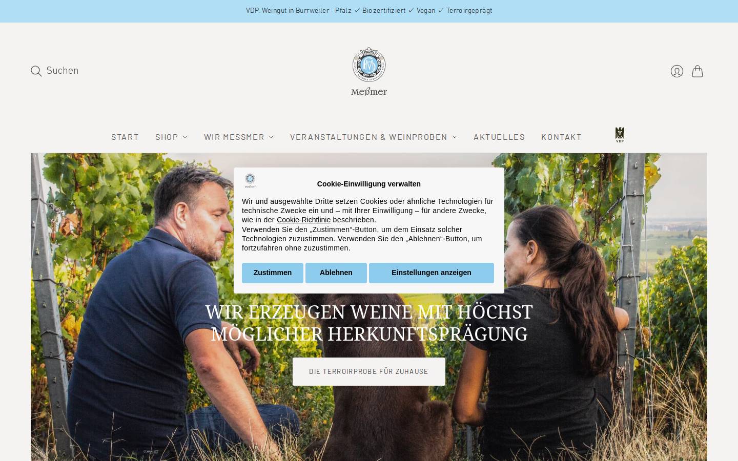 weingut-messmer.de homepage screenshot