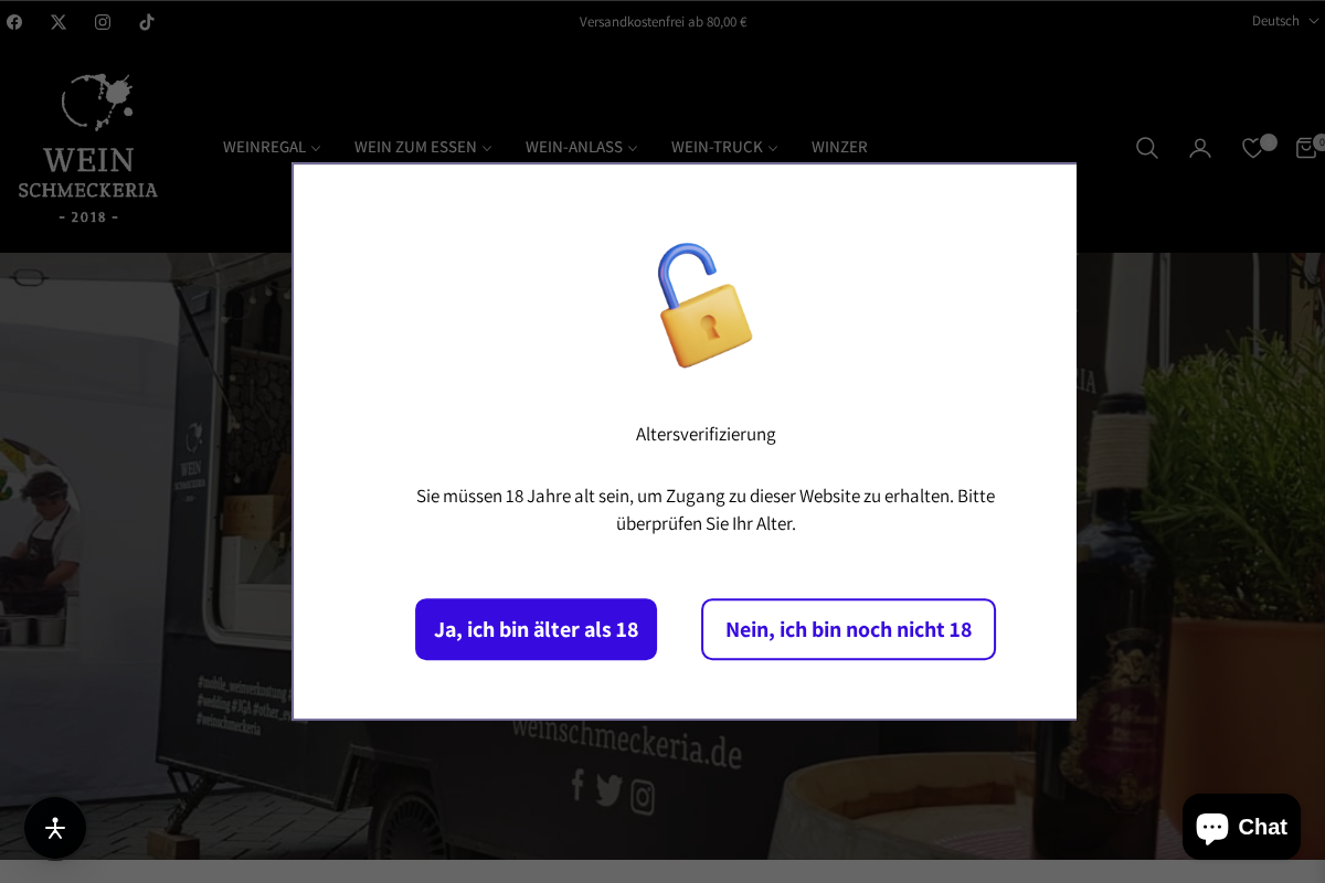 Weinschmeckeria homepage screenshot