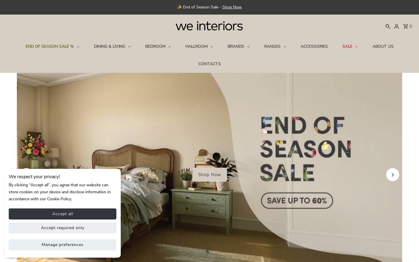 Weinteriors homepage screenshot