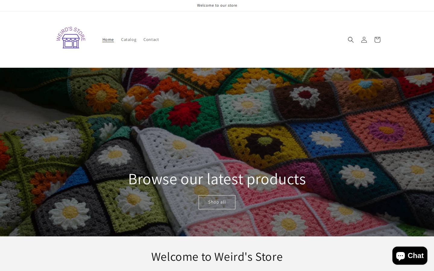 weirdsstore.com homepage screenshot