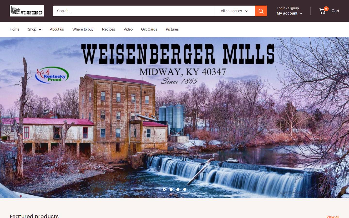 weisenberger.com homepage screenshot