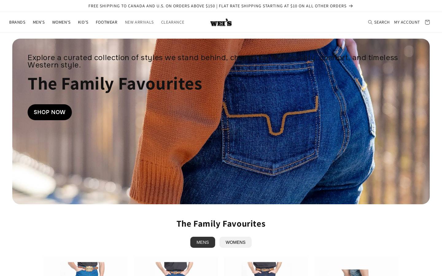 weiswesternwear.com homepage screenshot