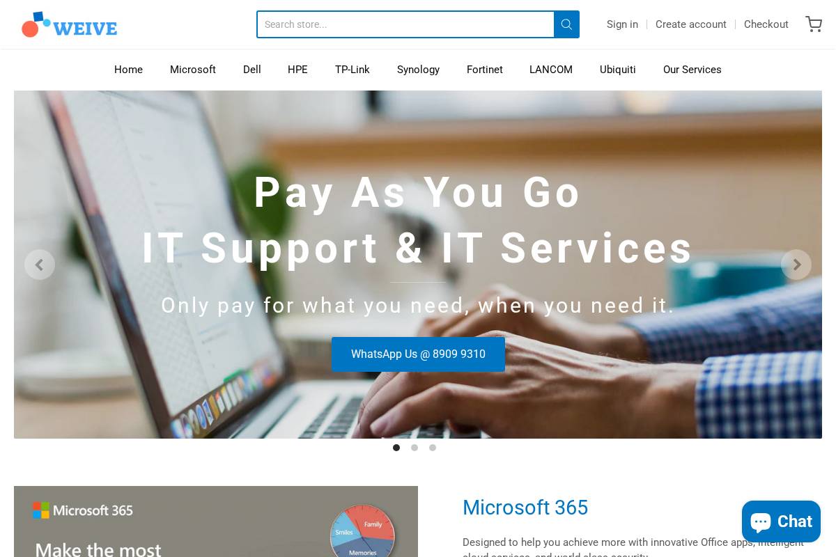 weive.sg homepage screenshot