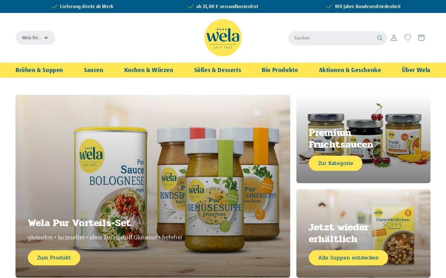 wela-suppen.de homepage screenshot