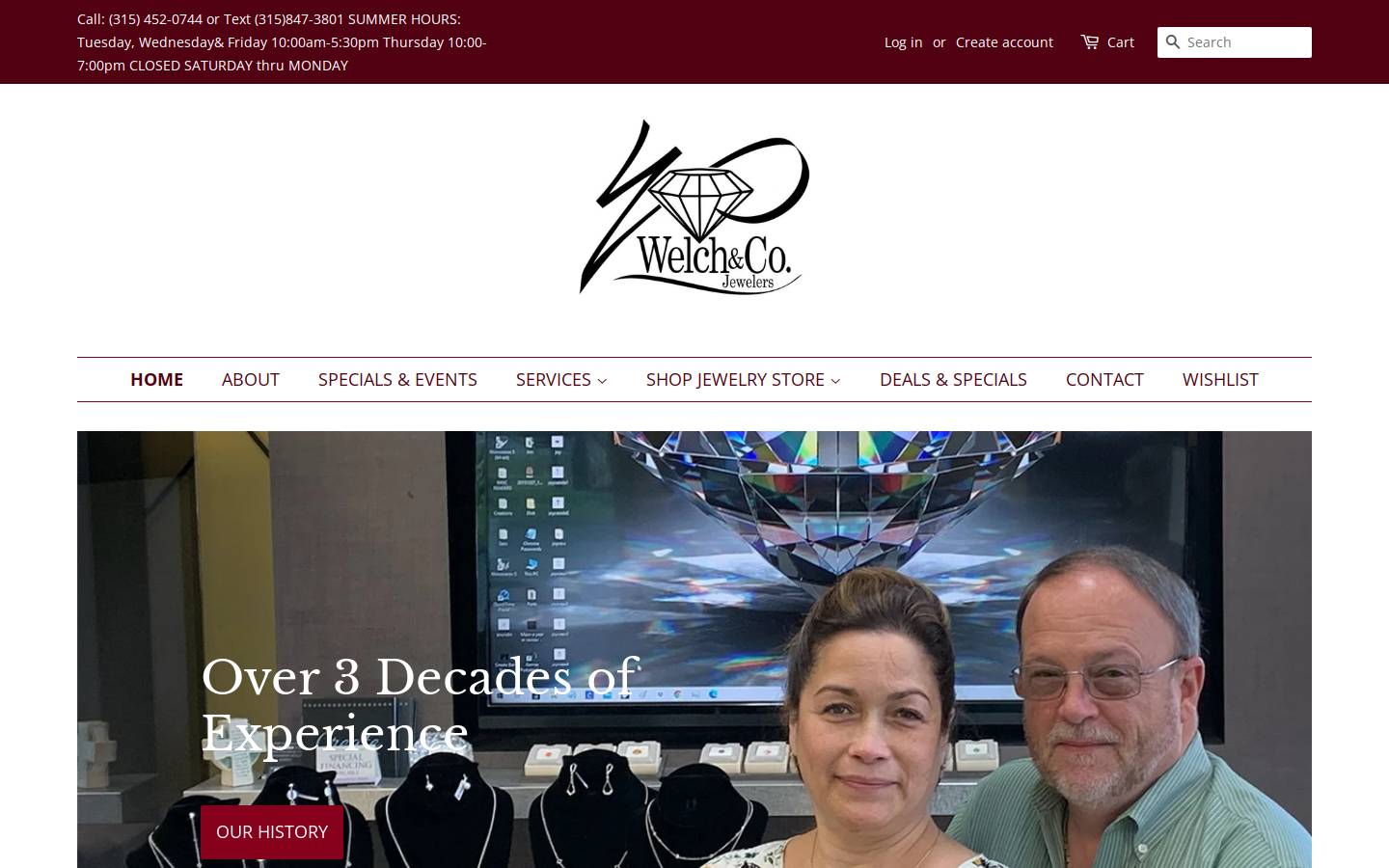 welchjewelers.com homepage screenshot