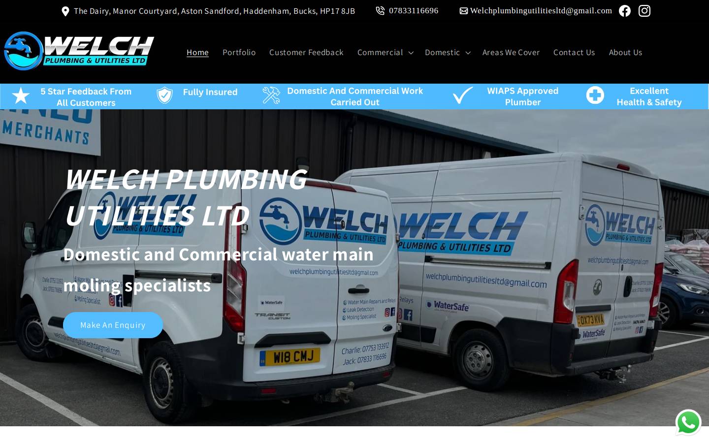 welchplumbingutilitiesltd.com homepage screenshot