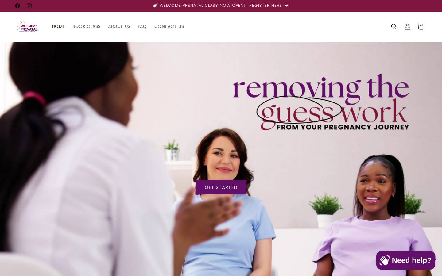 welcomeprenatal.com homepage screenshot